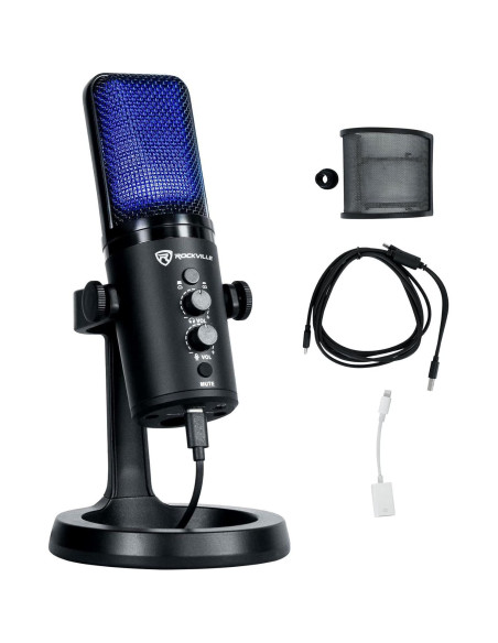 Micrófono USB Rockville ROCK-STREAM PRO + Soporte iSTAND 85 Micrófono USB Rockville ROCK-STREAM PRO + Soporte iSTAND 85