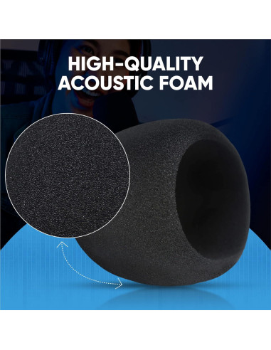 Funda de Espuma Antipop para Micrófono Blue Yeti - Negra