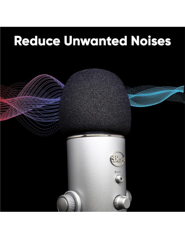 Funda de Espuma Antipop para Micrófono Blue Yeti - Negra