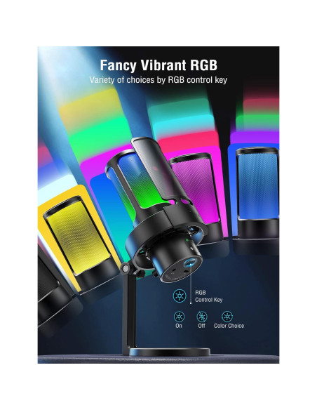 Micrófono USB FIFINE A8Plus+BM63 con Brazo Soporte y Control RGB Micrófono USB FIFINE A8Plus+BM63 con Brazo Soporte y Control RGB