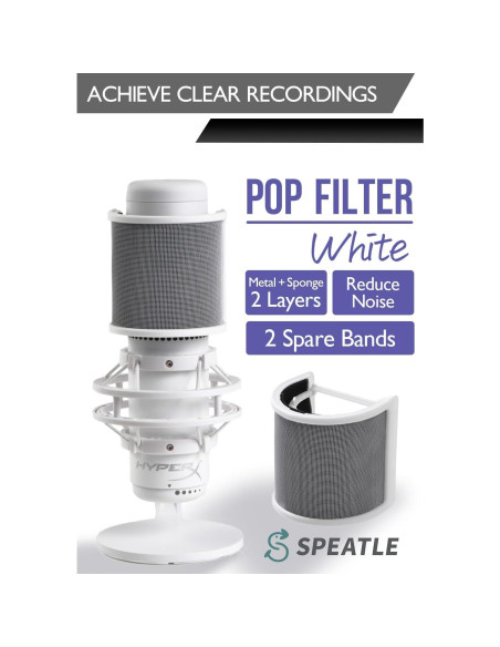 Filtro Pop Mic Blanco HyperX QuadCast S 2 Capas 8 cm Filtro Pop Mic Blanco HyperX QuadCast S 2 Capas 8 cm