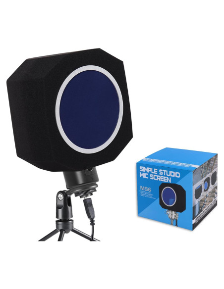 Bola de Aislamiento de Micrófono Profesional Azul con Filtro Antipop Bola de Aislamiento de Micrófono Profesional Azul con Filtro Antipop
