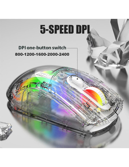 Ratón Inalámbrico Bluetooth Attoe RGB Mecánico para Juegos Ratón Inalámbrico Bluetooth Attoe RGB Mecánico para Juegos