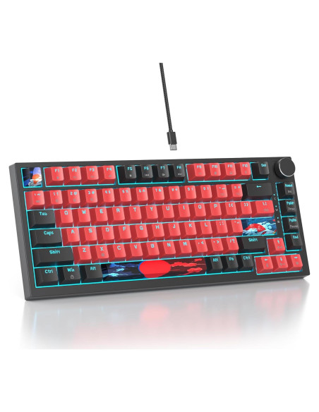 Teclado Mecánico TKL 75% Mosptnspg RGB Interruptor Rojo Teclado Mecánico TKL 75% Mosptnspg RGB Interruptor Rojo