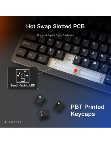 Paquete Teclado Mecánico Tecware Spectre 75% + Ratón Gaming EX1