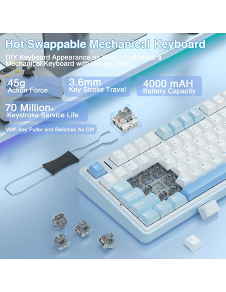 Combo Teclado Mecánico Inalámbrico AULA F75 + Ratón SC580X Combo Teclado Mecánico Inalámbrico AULA F75 + Ratón SC580X