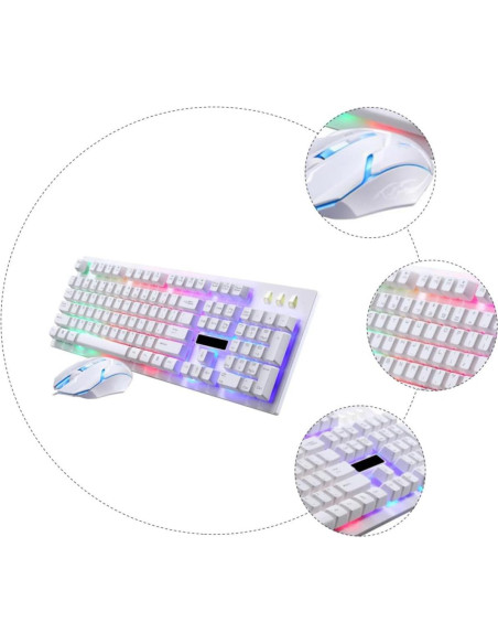 Conjunto Teclado y Ratón USB OSALADI Ergonómico 45x14cm Conjunto Teclado y Ratón USB OSALADI Ergonómico 45x14cm