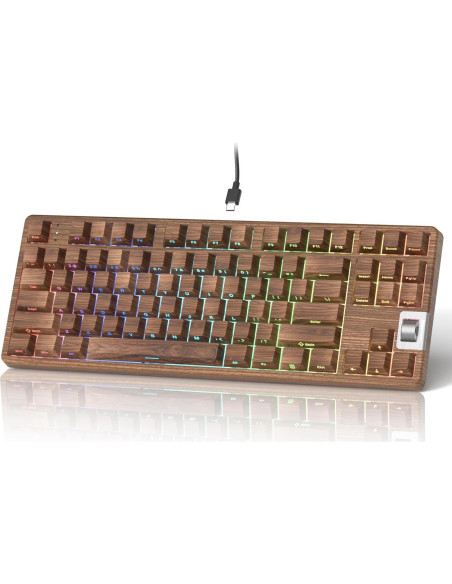 Teclado Mecánico Womier F87 75% RGB con Rueda de Volumen y Alfombrilla Teclado Mecánico Womier F87 75% RGB con Rueda de Volumen y Alfombrilla
