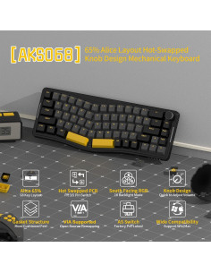 Teclado Mecánico Gaming ATTACK SHARK AKS068 65% RGB TKL 2