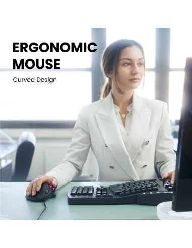 Ratón Trackball Perixx Perimice-517 USB Cableado 7 Botones