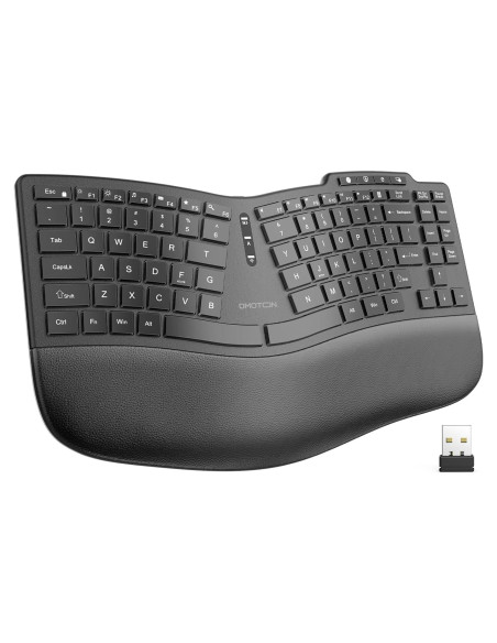 Teclado Inalámbrico Dividido Ergonómico OMOTON, Recargable 2.4G Teclado Inalámbrico Dividido Ergonómico OMOTON, Recargable 2.4G