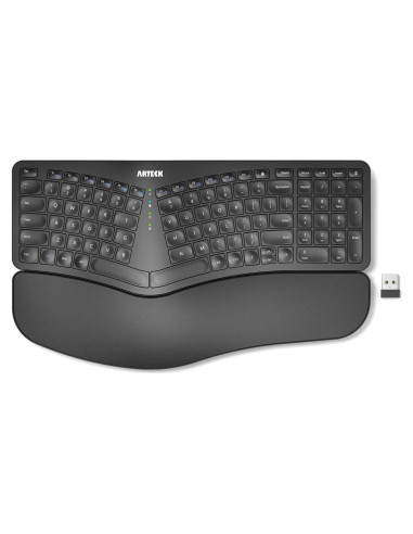 Teclado Ergonómico Dividido Arteck Inalámbrico USB con Reposamuñecas