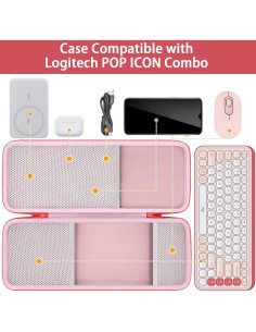Funda Dura co2CREA para Combo Logitech POP ICON Rosa 2