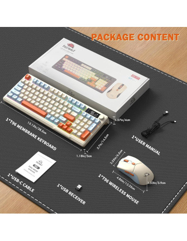 Teclado y Ratón Inalámbricos ZIYOU LANG T96 RGB 4000 DPI