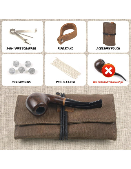 Estuche de Pipa de Tabaco de Lona Encerada Marrón - Hecho a Mano Estuche de Pipa de Tabaco de Lona Encerada Marrón - Hecho a Mano