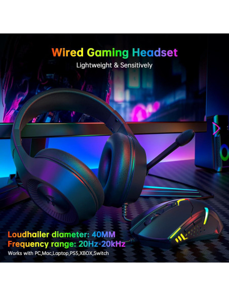 Combo Teclado y Ratón Gaming Redragon S101-3 RGB + Auriculares Combo Teclado y Ratón Gaming Redragon S101-3 RGB + Auriculares
