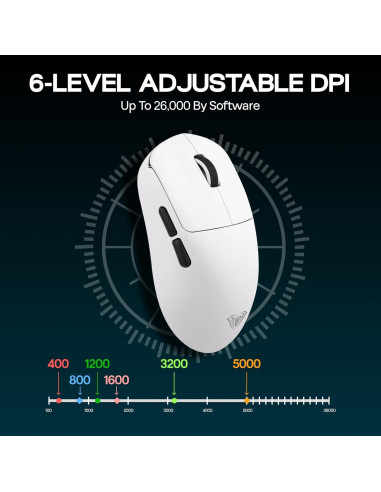 Ratón Gaming AULA SC800 Inalámbrico 26000 DPI Sensor PAW3395