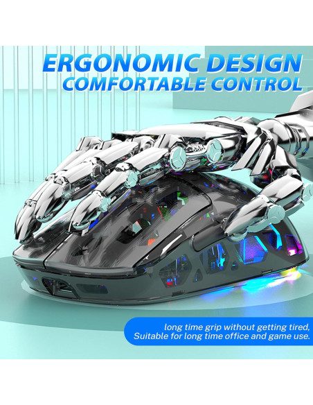 Ratón Mecánico RGB Inalámbrico Attoe BM560 Ergonómico 3600 DPI Ratón Mecánico RGB Inalámbrico Attoe BM560 Ergonómico 3600 DPI
