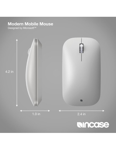 Mouse Inalámbrico Microsoft Modern - Ligero, Bluetooth, Platino