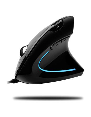 Ratón óptico ergonómico vertical ADESSO iMouse E1 USB 6 botones