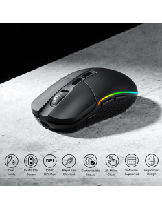 Ratón Óptico Inalámbrico Redragon M719 Pro Rosa 10,000 DPI 2