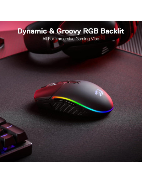 Ratón Óptico Inalámbrico Redragon M719 Pro Rosa 10,000 DPI Ratón Óptico Inalámbrico Redragon M719 Pro Rosa 10,000 DPI