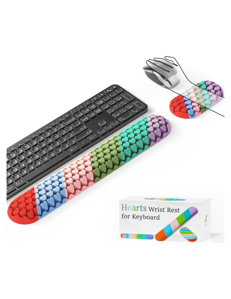 Reposamuñecas Ergonómico Mecyfaty para Teclado y Ratón Silicona Reposamuñecas Ergonómico Mecyfaty para Teclado y Ratón Silicona