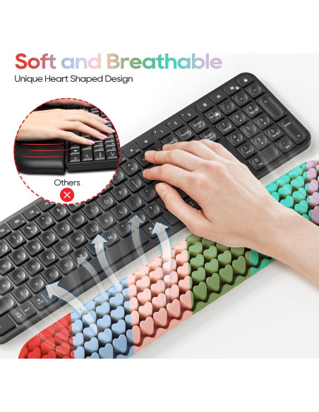 Reposamuñecas Ergonómico Mecyfaty para Teclado y Ratón Silicona Reposamuñecas Ergonómico Mecyfaty para Teclado y Ratón Silicona