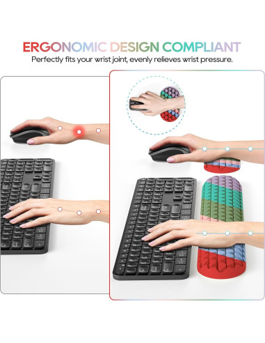 Reposamuñecas Ergonómico Mecyfaty para Teclado y Ratón Silicona