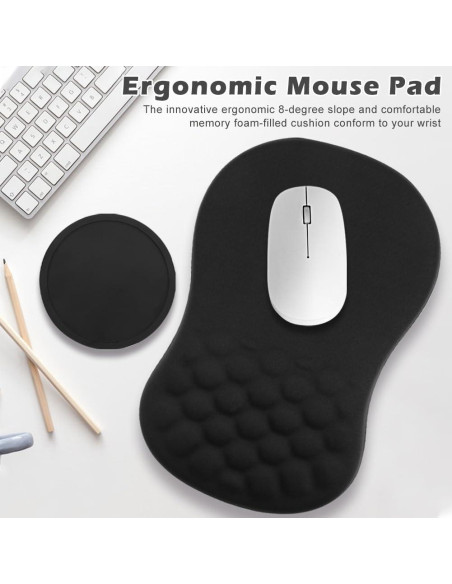 Almohadilla de Ratón Ergonómica Kakalote con Soporte y Posavasos Almohadilla de Ratón Ergonómica Kakalote con Soporte y Posavasos