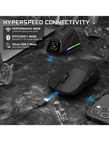 Ratón Inalámbrico AJAZZ AJ159 APEX 56g BT/USB-C 42K DPI Ratón Inalámbrico AJAZZ AJ159 APEX 56g BT/USB-C 42K DPI