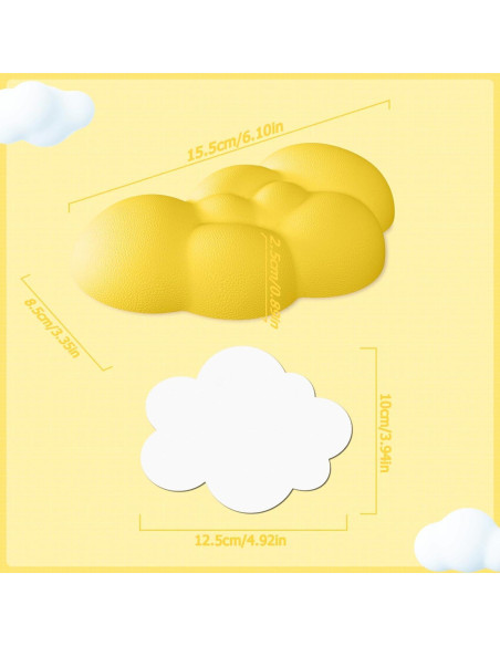 Almohadilla para Mouse Ergonómica MANBASNAKE Amarillo Almohadilla para Mouse Ergonómica MANBASNAKE Amarillo