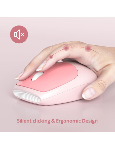 Combo Teclado y Ratón Inalámbrico Silencioso GTSP Rosa Combo Teclado y Ratón Inalámbrico Silencioso GTSP Rosa