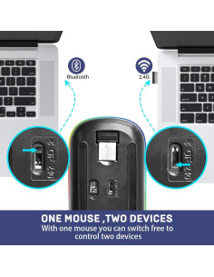 Ratón Inalámbrico COO HNCA_MICE211 Bluetooth 5.1 y 2.4G 2