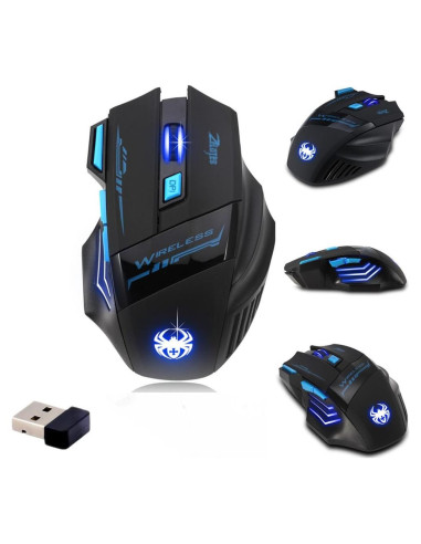 Ratón Óptico Inalámbrico Zelotes F14 2400 DPI USB Negro