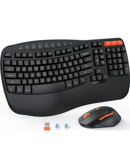 Combo Teclado y Ratón Ergonómico Inalámbrico Meetion Wave Combo Teclado y Ratón Ergonómico Inalámbrico Meetion Wave
