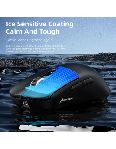 RATÓN GAMING INALÁMBRICO ATTACK SHARK R6, 38g, 42000 DPI