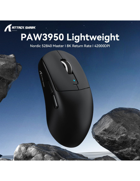 RATÓN GAMING INALÁMBRICO ATTACK SHARK R6, 38g, 42000 DPI RATÓN GAMING INALÁMBRICO ATTACK SHARK R6, 38g, 42000 DPI