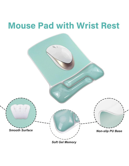 Reposamuñecas de Gel MOSISO para Teclado y Ratón Ergonómico Verde Reposamuñecas de Gel MOSISO para Teclado y Ratón Ergonómico Verde