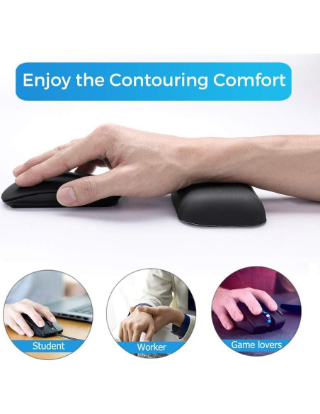Reposamuñecas Ergonómico Aelfox - Espuma Viscoelástica - Conjunto Reposamuñecas Ergonómico Aelfox - Espuma Viscoelástica - Conjunto