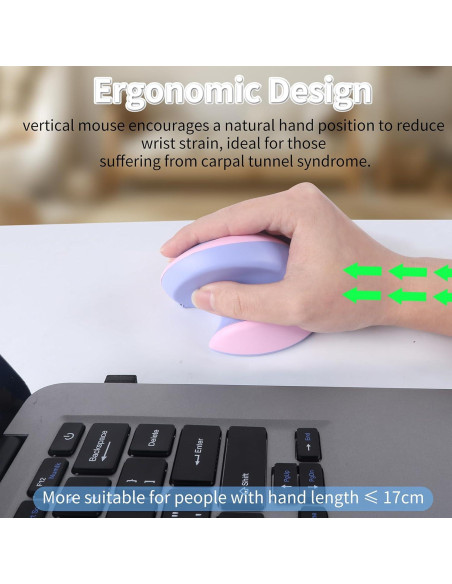 Ratón Ergonómico Inalámbrico KUYHRF Mini Púrpura - Recargable Ratón Ergonómico Inalámbrico KUYHRF Mini Púrpura - Recargable