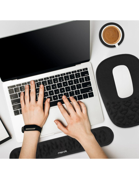 Reposamuñecas Ergonómico MOSISO para Teclado y Mousepad Negro Reposamuñecas Ergonómico MOSISO para Teclado y Mousepad Negro