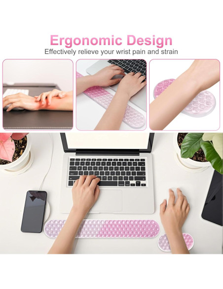 Reposamuñecas de Gel MOSISO Ergonomico Rosa 39.5x6.5cm Reposamuñecas de Gel MOSISO Ergonomico Rosa 39.5x6.5cm
