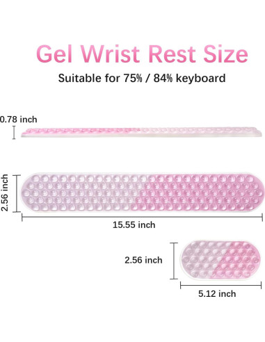 Reposamuñecas de Gel MOSISO Ergonomico Rosa 39.5x6.5cm