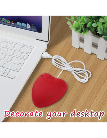Ratón con cable GUGUELEC rojo corazón USB óptico 800 DPI Ratón con cable GUGUELEC rojo corazón USB óptico 800 DPI
