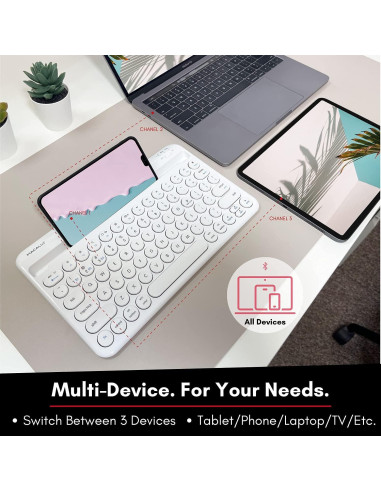 Teclado Bluetooth Compacto Macally + Ratón Inalámbrico + Soporte Ergonómico