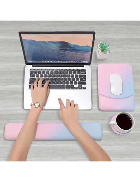 Soporte de Reposamuñecas Ergonómico MEGREZ 3 en 1 Rosa Soporte de Reposamuñecas Ergonómico MEGREZ 3 en 1 Rosa