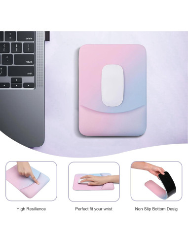 Soporte de Reposamuñecas Ergonómico MEGREZ 3 en 1 Rosa