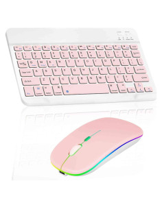Combo Teclado y Ratón Bluetooth UrbanX KBM030 Rosa Bebé