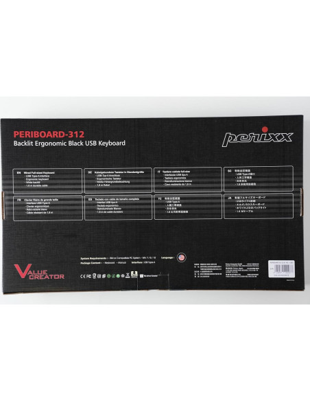 Teclado Ergonómico Perixx PERIBOARD-312 Retroiluminado USB 2 Puertos Teclado Ergonómico Perixx PERIBOARD-312 Retroiluminado USB 2 Puertos
